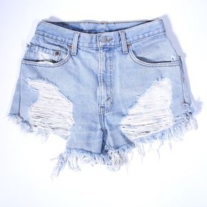 high waisted denim levi shorts
